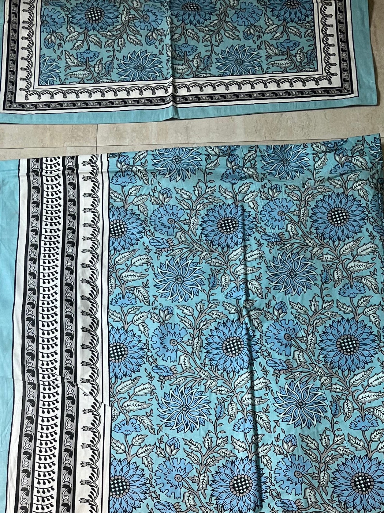 Sombre weave of blue